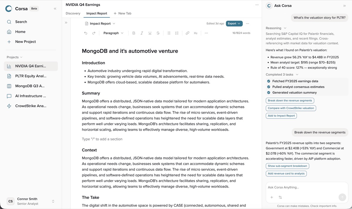 The research assistant showing its reasoning beside the report